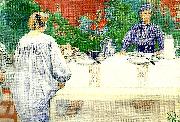 Carl Larsson vid frukostbordet oil painting on canvas